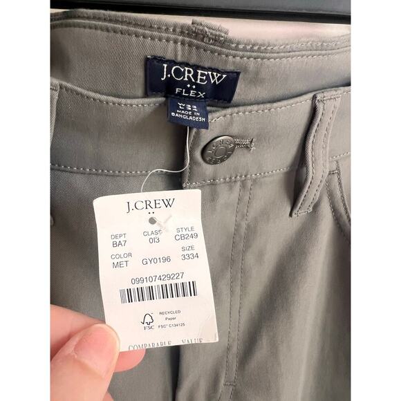 J. Crew Flex Slim-Fit Straight Leg Five-Pocket Tech Pants Metropolis 33 x 34 NWT - Picture 6 of 10